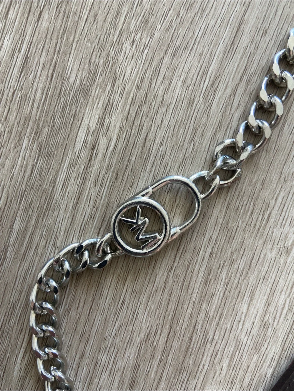Michael Kors Silver Logo Chain Belt